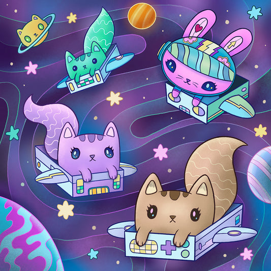 Space Bunny Box Cats