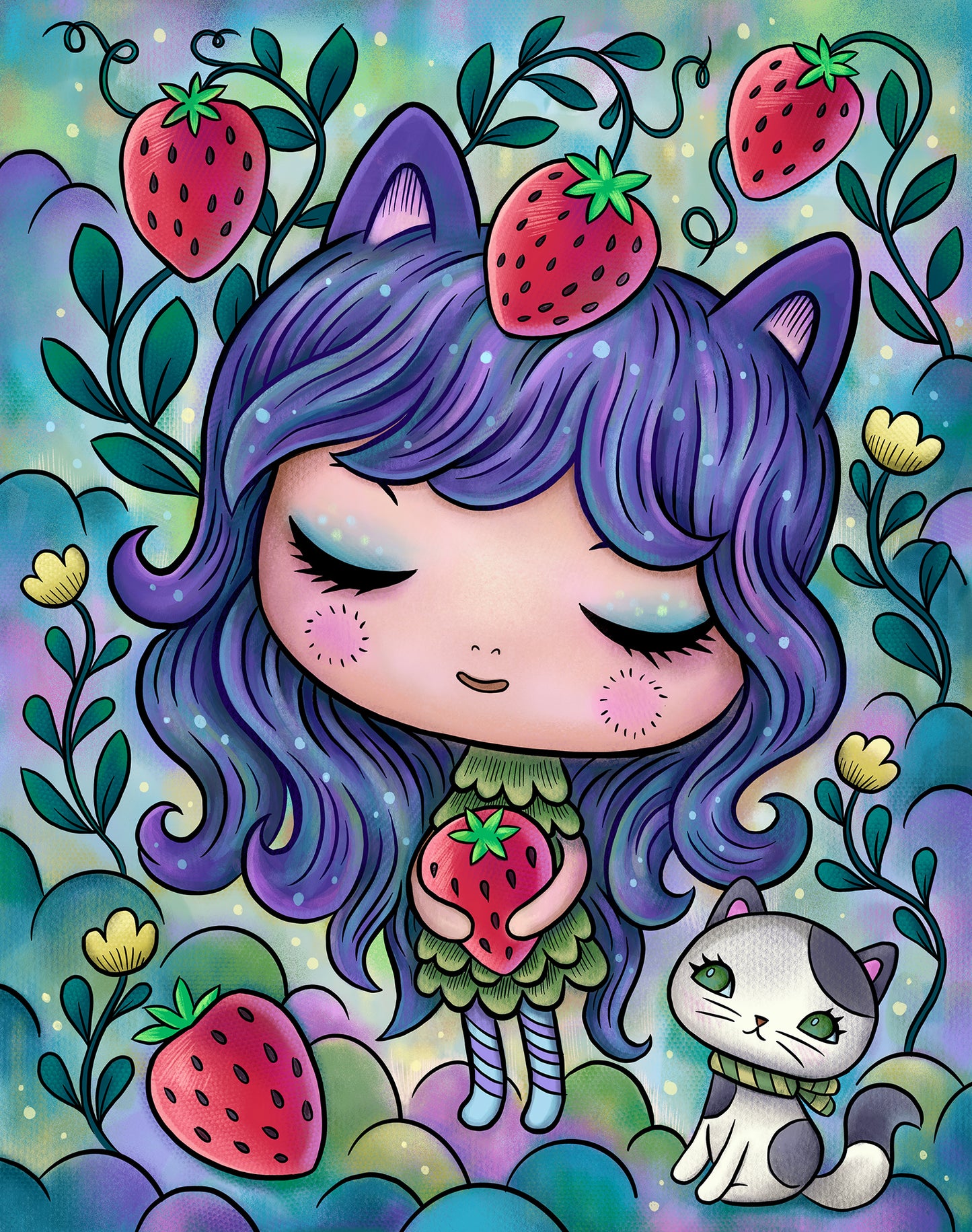 Strawberry Collector Art Print