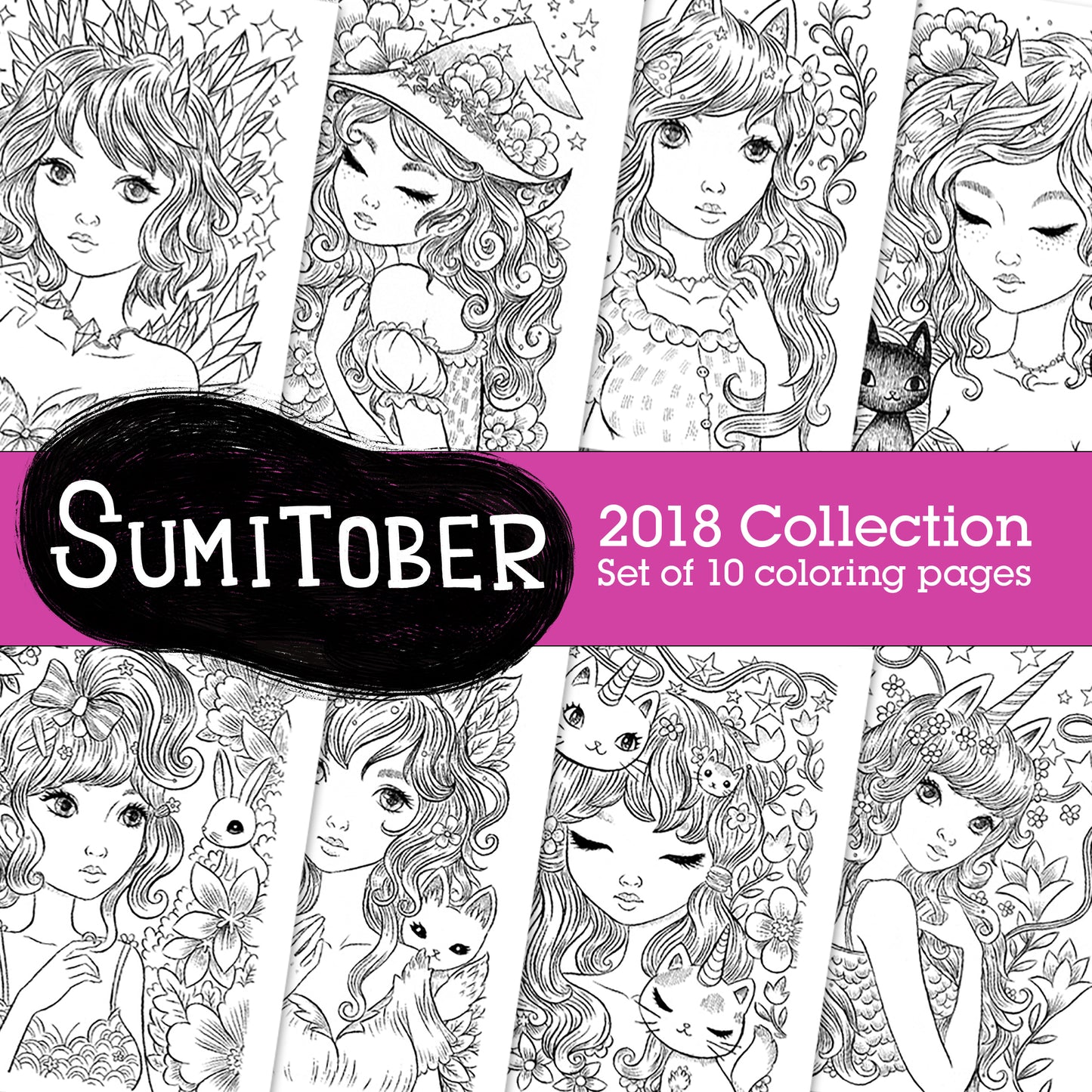Sumitober 2018 Coloring Collection | Jeremiah Ketner | Instant Download pdf