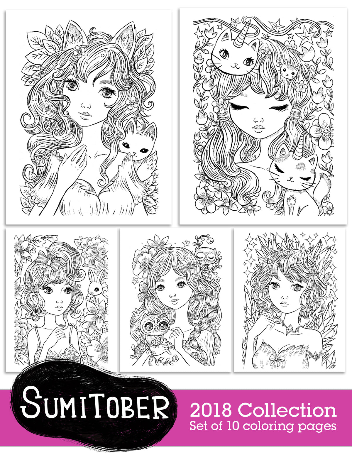 Sumitober 2018 Coloring Collection | Jeremiah Ketner | Instant Download pdf