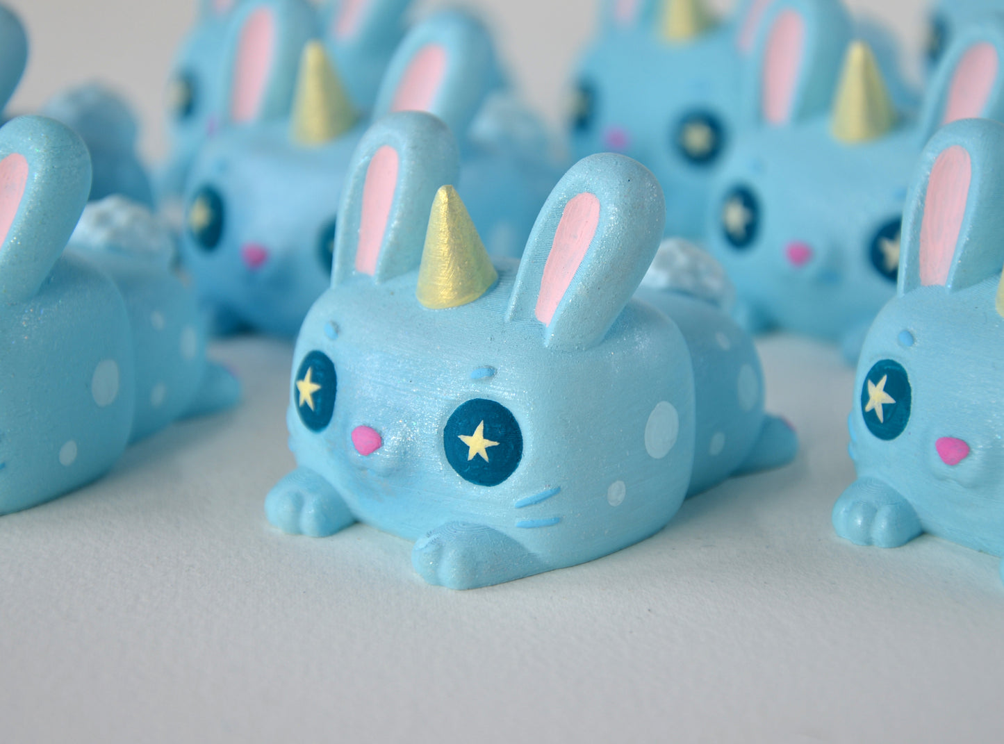 Unicorn Bunny Figure - Fluffy Blue