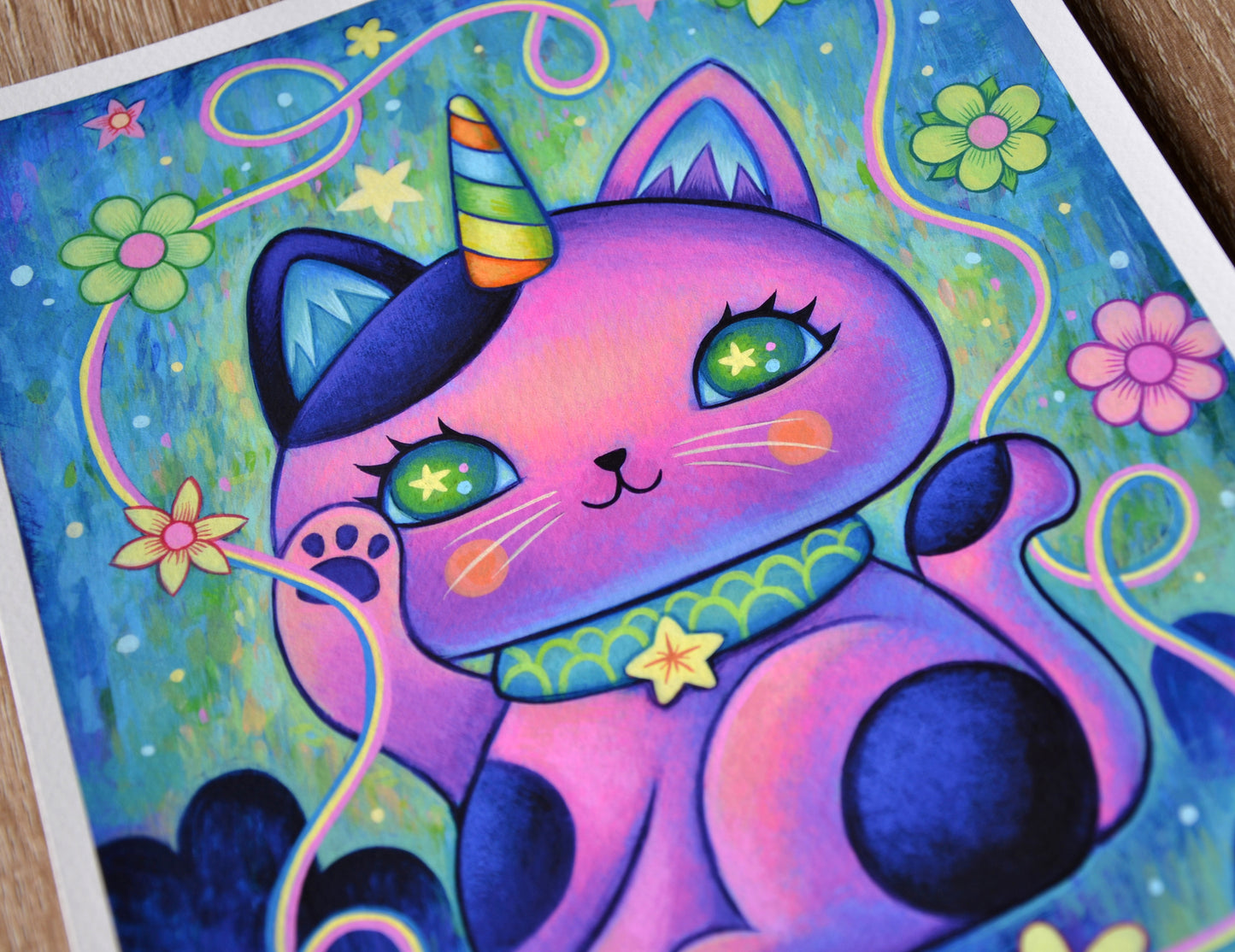 Unicorn Manekineko - Fine Art Print