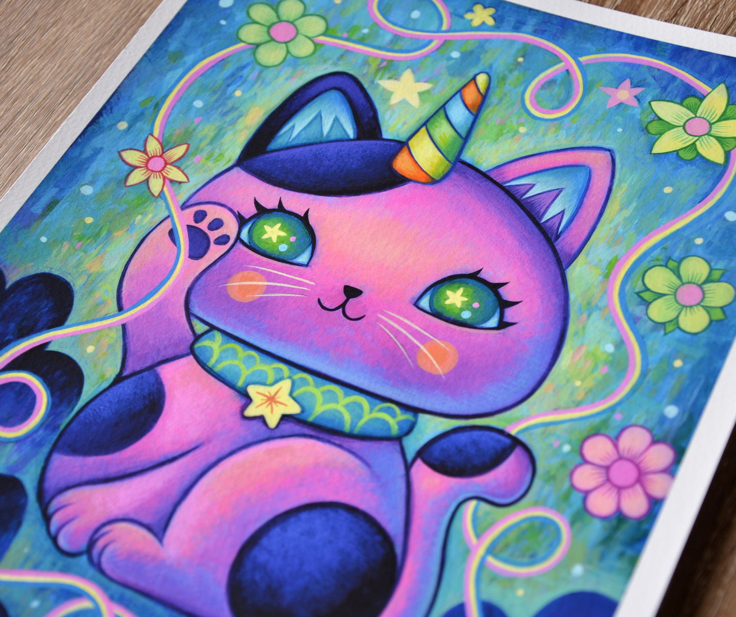 Unicorn Manekineko - Fine Art Print