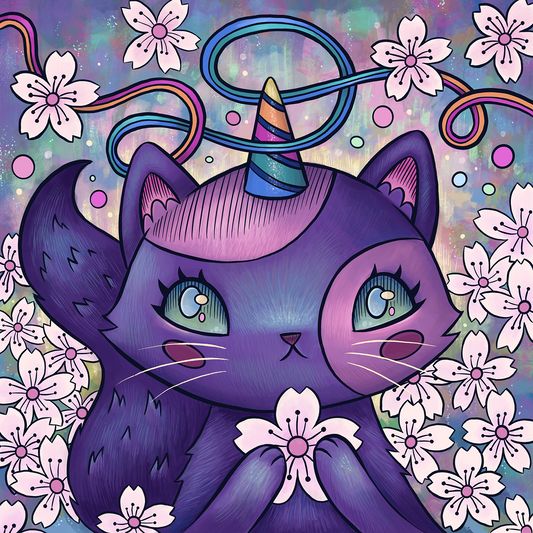 Unicorn Kitty Spectrum Art Print